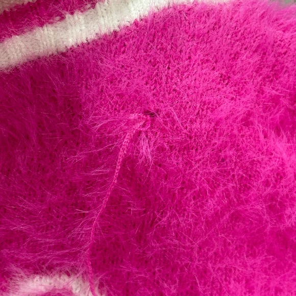 Barbie Halloween Costume Pink Cardigan Sweater Adult Heart Women’s Size Large - Picture 15 of 16